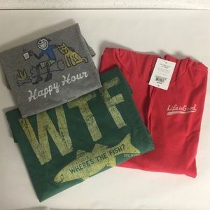 New Life is Good Men’s Shirts Hoodie 3pc Lot S